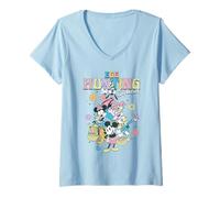 Donna Disney Mickey & Friends Easter Egg Hunting Squad Retro Logo Maglietta con Collo a V
