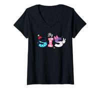 Donna Disney Mickey Mouse And Friends Big Sis Family Trip Matching Maglietta con Collo a V