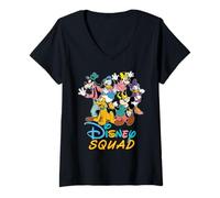 Donna Disney Mickey Mouse & Friends "Disney Squad" Group Matching Maglietta con Collo a V