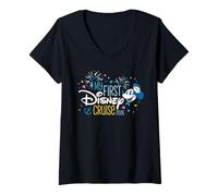 Donna Disney Mickey Mouse My First Disney Cruise 2026 Fireworks Maglietta con Collo a V