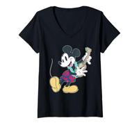 Donna Disney Mickey Mouse Tropical Island Dance Hawai'i Inspired Maglietta con Collo a V