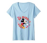 Donna Disney Mickey Mouse Valentine's Day Cupid "Be Mine!" XOXO Maglietta con Collo a V
