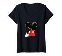 Donna Disney Mickey Numbers "2" Second 2nd Birthday Party Gift Maglietta con Collo a V