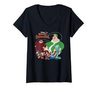 Donna Disney Mickey's Christmas Carol Scrooge & Cast of Characters Maglietta con Collo a V