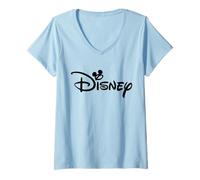 Donna Disney Minimalist Matching Vacation or Trip Mickey Ears Logo Maglietta con Collo a V