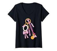 Donna Disney Minnie Mouse Matching Fashion Bag Charm Maglietta con Collo a V