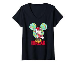 Donna Disney Minnie Mouse Tropical Vibes Spring Break Maglietta con Collo a V