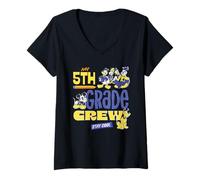 Donna Disney My 5th Grade Crew Stay Cool Back to School Friends Maglietta con Collo a V