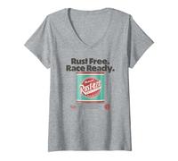 Donna Disney Pixar Cars 2 Rust Free Race Ready Distressed ADD Maglietta con Collo a V