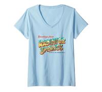 Donna Disney Pixar Cars Greetings from Radiator Springs Portrait Maglietta con Collo a V