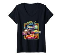 Donna Disney PIXAR Cars Radiator Springs Classic Maglietta con Collo a V