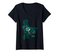 Donna Disney Pixar Elio Silhouette Space Adventure Vintage Maglietta con Collo a V