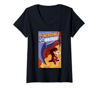 Donna Disney Pixar The Incredibles Omnidroid Comic Cover Maglietta con Collo a V