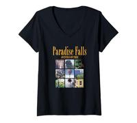 Donna Disney Pixar Up Paradise Falls Adventure Is out There Panels Maglietta con Collo a V