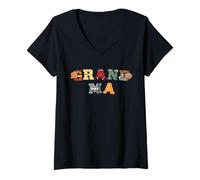Donna Disney & Pixar's Cars Grandma Family Trip Vacation Matching Maglietta con Collo a V