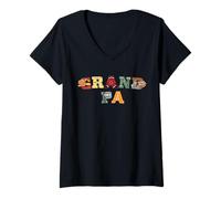 Donna Disney & Pixar's Cars Grandpa Family Trip Vacation Matching Maglietta con Collo a V