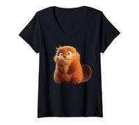 Donna Disney & Pixar's Hoppers Mabel Beaver Big Pose Maglietta con Collo a V