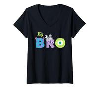 Donna Disney & Pixar's Monsters, INC. Big Bro Brother Family Trip Maglietta con Collo a V