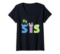 Donna Disney & Pixar's Monsters, INC. Big Sis Sister Family Trip Maglietta con Collo a V