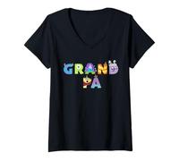 Donna Disney & Pixar's Monsters, INC. Grandpa Matching Family Trip Maglietta con Collo a V