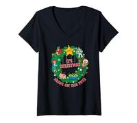 Donna Disney & Pixar's Toy Story It's Christmas, Bring on The Toys Maglietta con Collo a V