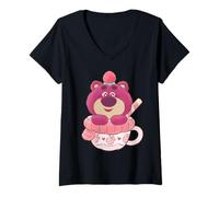 Donna Disney & Pixar's Toy Story Lotso Strawberry Cute Cozy Cup Maglietta con Collo a V