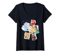 Donna Disney Princess Dreamer Be Yourself Notebook Doodles Maglietta con Collo a V