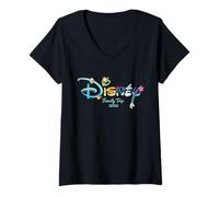 Donna Disney Princess Letters Logo Family Trip Matching 2026 Maglietta con Collo a V