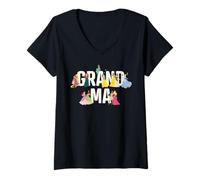 Donna Disney Princess Squad Grandma Family Trip Vacation Reunion Maglietta con Collo a V