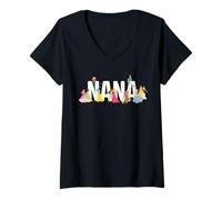 Donna Disney Princess Squad Nana Family Trip Vacation Reunion Maglietta con Collo a V