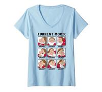 Donna Disney Snow White Current Mood Always Grumpy Maglietta con Collo a V, Celeste, XXL
