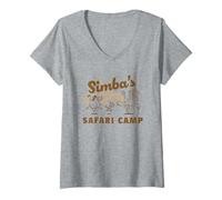 Donna Disney The Lion King Simba's Safari Camp Maglietta con Collo a V