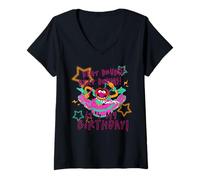 Donna Disney The Muppets Animal "It's My Birthday!" Beat Drums Maglietta con Collo a V