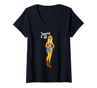 Donna Disney The Muppets Janice Electric Mayhem Band Big Pose Maglietta con Collo a V