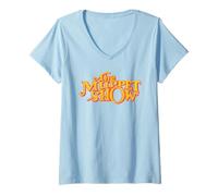 Donna Disney The Muppets Official The Muppet Show Logo Orange Maglietta con Collo a V
