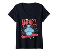 Donna Disney The Muppets Sam Eagle America A True Patriot USA Maglietta con Collo a V