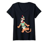 Donna Disney Tigger Christmas Elf Winnie the Pooh Holiday Maglietta con Collo a V