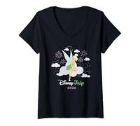 Donna Disney Tinker Bell Peter Pan Disney Trip 2026 Vacation Maglietta con Collo a V