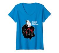 Donna Disney Villains Cruella Who Needs a Boyfriend Maglietta con Collo a V, Zaffiro, L