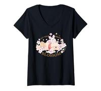 Donna Disney Winnie the Pooh and Piglet "Let Your Dream Blossom" Maglietta con Collo a V