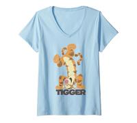 Donna Disney Winnie The Pooh Bouncing Tigro Maglietta con Collo a V
