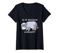 Donna Disney Winnie the Pooh Eeyore "Is it Monday Already?" Funny Maglietta con Collo a V