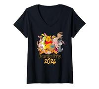 Donna Disney Winnie the Pooh & Friends Family Trip 2026 Vacation Maglietta con Collo a V