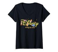 Donna Disney Winnie the Pooh & Friends Logo Family Trip 2026 Maglietta con Collo a V