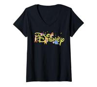 Donna Disney Winnie the Pooh & Friends Script Logo Trip Vacation Maglietta con Collo a V
