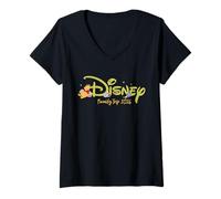 Donna Disney Winnie the Pooh Script Logo Family Trip 2026 Vacation Maglietta con Collo a V