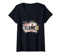 Donna Disney Zombies 4 Nova & Victor A New Flame Silhouette Maglietta con Collo a V