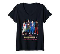 Donna Disney Zombies 4 Nova & Victor + Zed & Addison Official Logo Maglietta con Collo a V