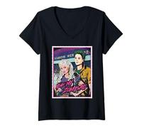 Donna Disney ZOMBIES Zed & Addison "Be My ZomBAE" Pop Art Style Maglietta con Collo a V