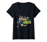 Donna Disney Zootopia 2 Judy Hopps "Hare for the Vibes" Funny Maglietta con Collo a V
